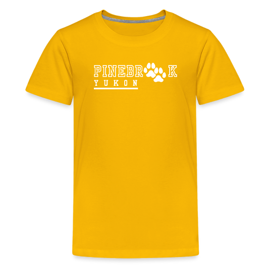 Youth Short Sleeve T-Shirt - Yukon - Pinebrook Elementary - sun yellow