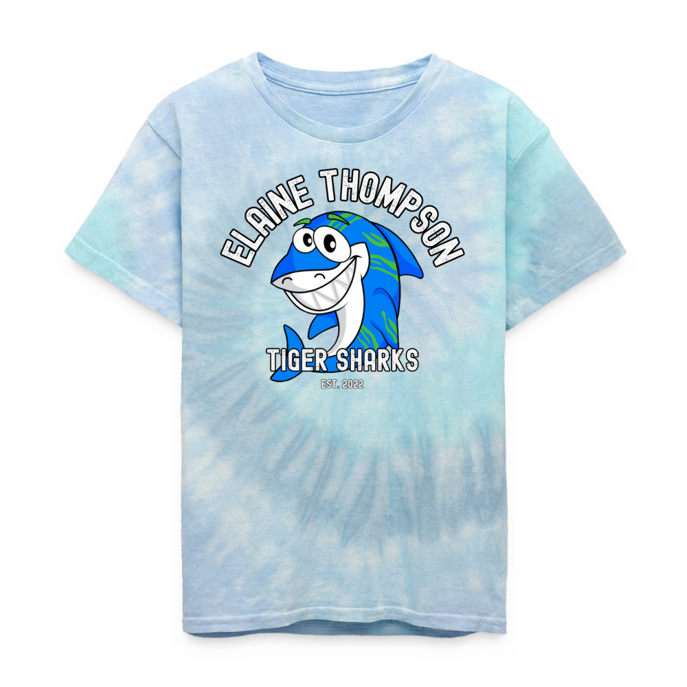 Kid's Tie Dye T-Shirt - Elaine Thompson - blue lagoon