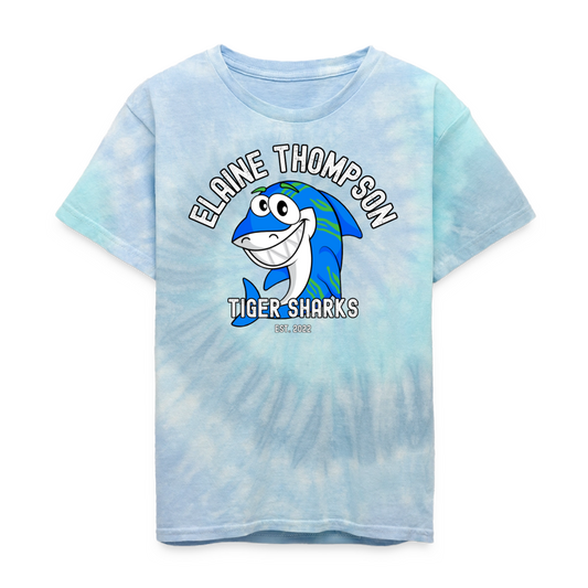 Kid's Tie Dye T-Shirt - Elaine Thompson - blue lagoon